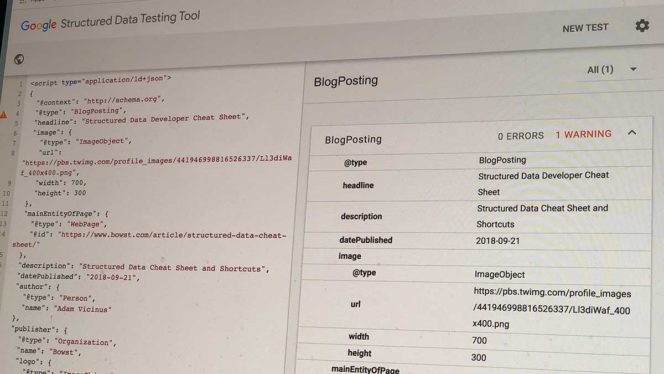 Structured Data Developer Cheat Sheet Structured Data Developer Cheat Sheet